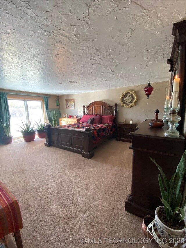 11477 State Highway 70, Madill, OK 73446 - carpeted bedroom featuring a textured ceiling