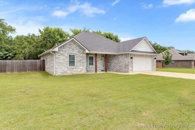 153 Founders Ln, Durant, OK 74701 - view of front of home featuring a garage, concrete driveway, brick siding, and a shingled roof