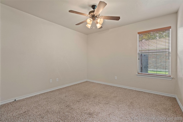 1204 Gantt, Marietta, OK 73448 - carpeted spare room featuring baseboards and ceiling fan