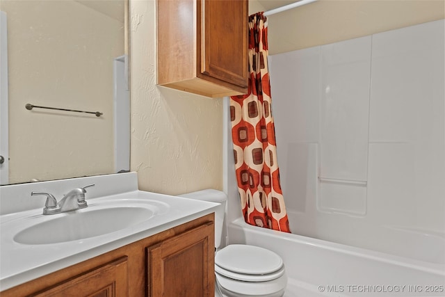 1204 Gantt, Marietta, OK 73448 - full bath featuring vanity, shower / bath combination with curtain, and toilet