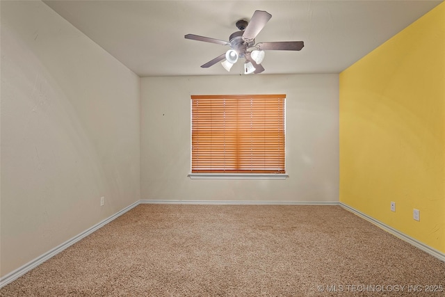1204 Gantt, Marietta, OK 73448 - carpeted spare room featuring ceiling fan and baseboards
