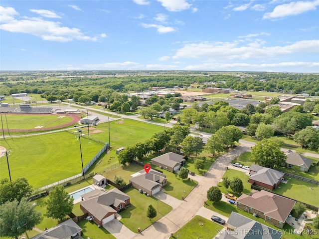 1204 Gantt, Marietta, OK 73448 - aerial perspective of suburban area