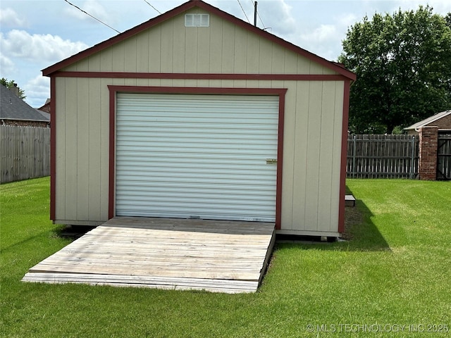 21542 E 103rd St S, Broken Arrow, OK 74014 - view of shed with a fenced backyard