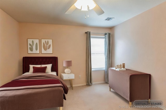 15610 E 91st St, Owasso, OK 74055 - bedroom with light carpet and ceiling fan
