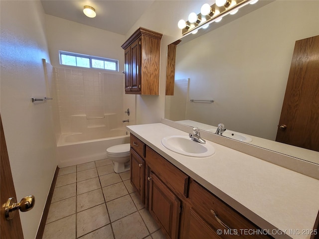 46 Acorn St, Eufaula, OK 74432 - bathroom with vanity, tile patterned floors, and shower / tub combination