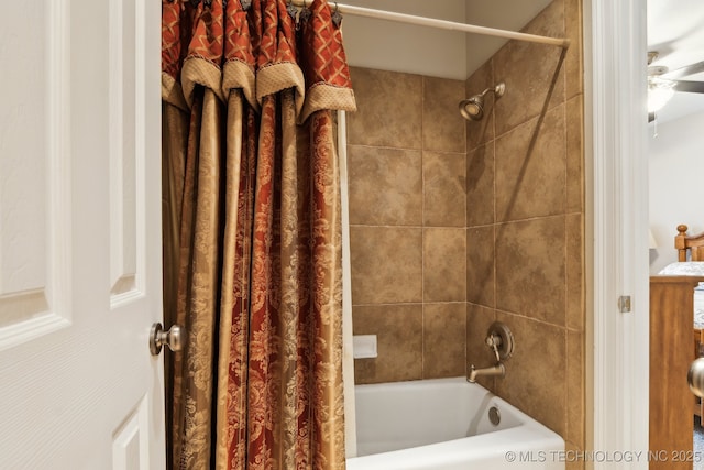 8906 E 110th St, Tulsa, OK 74133 - bathroom with shower / bath combo with shower curtain