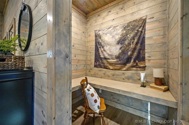 475 Bear Pine Trl, Broken Bow, OK 74728 - relaxing sauna / steam room featuring wood walls, wood finished floors, and wooden ceiling
