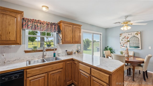 30955 S 4240th Rd, Inola, OK 74036 - kitchen with a sink, dishwasher, and light countertops
