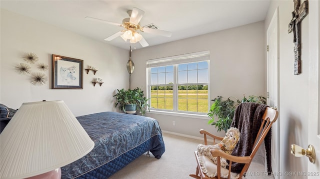 30955 S 4240th Rd, Inola, OK 74036 - carpeted bedroom with baseboards and ceiling fan