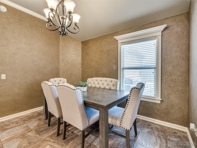 18210 E 49th St, Tulsa, OK 74134 - dining room with a chandelier and baseboards