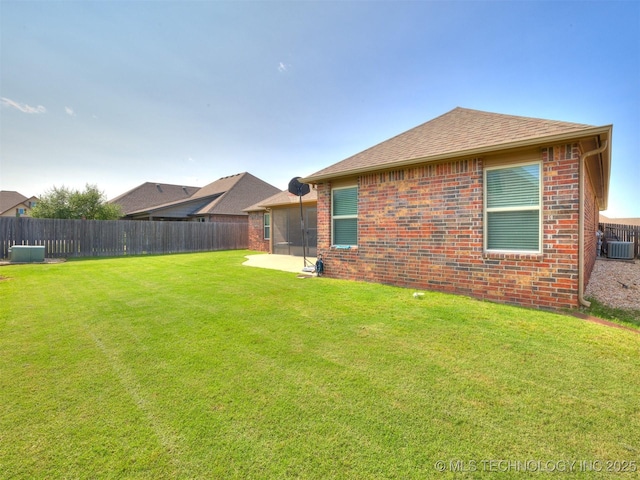 18210 E 49th St, Tulsa, OK 74134 - view of yard featuring central AC and a patio area