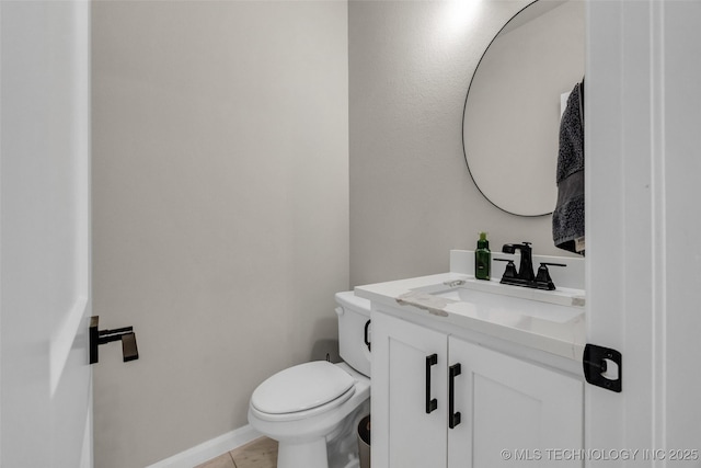 5769 S 256th E Ave, Broken Arrow, OK 74014 - half bath featuring vanity, toilet, tile patterned flooring, and baseboards