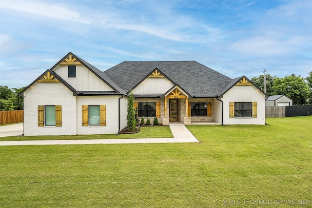 5769 S 256th E Ave, Broken Arrow, OK 74014 - modern farmhouse style home featuring board and batten siding, roof with shingles, and brick siding