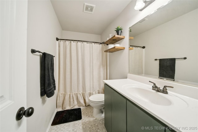 2704 W Imperial St, Broken Arrow, OK 74011 - full bathroom with toilet, vanity, a shower with shower curtain, and baseboards