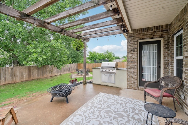 2704 W Imperial St, Broken Arrow, OK 74011 - view of patio featuring an outdoor fire pit and a pergola