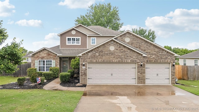 2704 W Imperial St, Broken Arrow, OK 74011 - view of front of property featuring driveway, brick siding, a garage, and roof with shingles