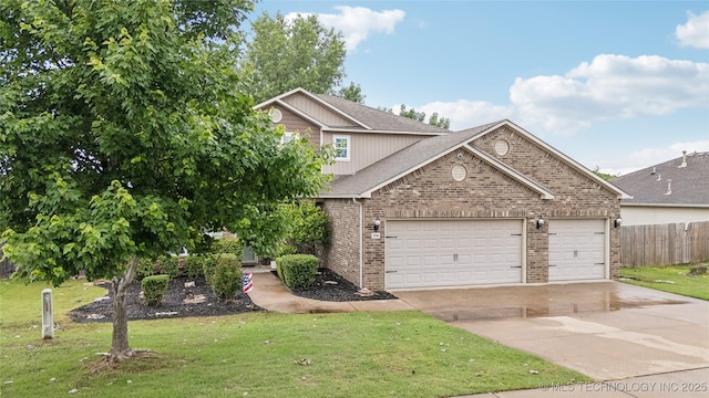 2704 W Imperial St, Broken Arrow, OK 74011 - view of front of house with driveway, brick siding, a garage, and roof with shingles