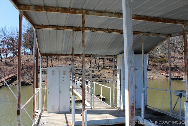 232 N Erie St, Eufaula, OK 74425 - dock area with a water view and boat lift