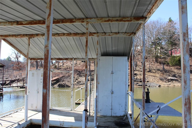 232 N Erie St, Eufaula, OK 74425 - dock featuring a water view and boat lift