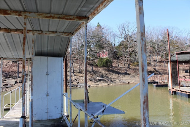 232 N Erie St, Eufaula, OK 74425 - dock area featuring a water view