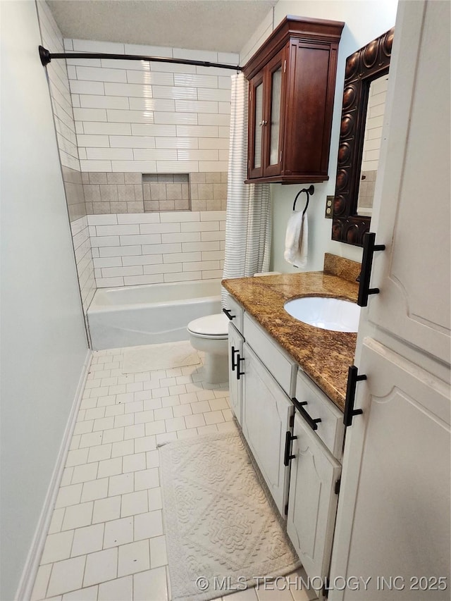 2230 Robin Ln, Muskogee, OK 74403 - full bath with tile patterned floors, vanity, toilet, bathtub / shower combination, and baseboards