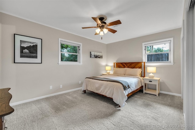 4023 E 36th St S, Tulsa, OK 74135 - carpeted bedroom featuring ornamental molding and a ceiling fan