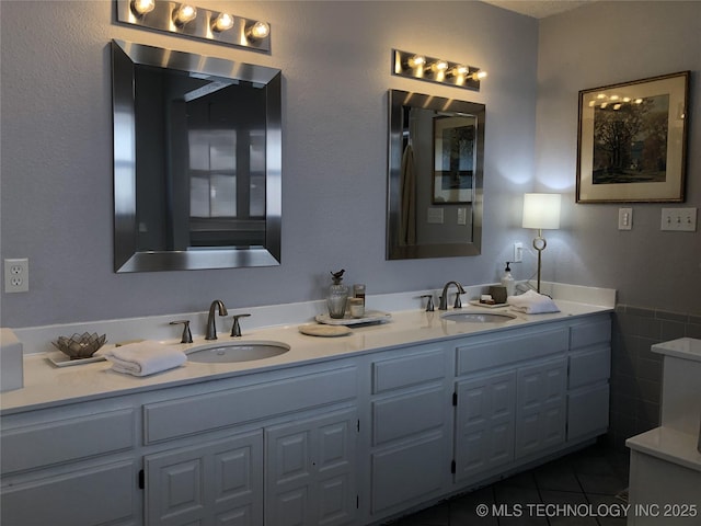 18820 Ridge Rd, Catoosa, OK 74015 - full bathroom with double vanity and tile patterned flooring