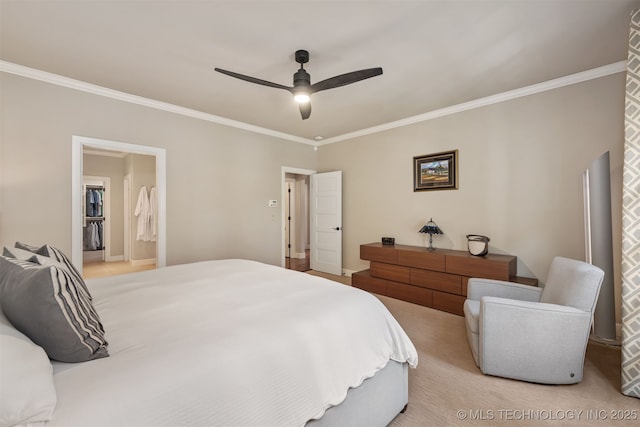 1336 E 35th Pl, Tulsa, OK 74105 - bedroom with ornamental molding and a ceiling fan