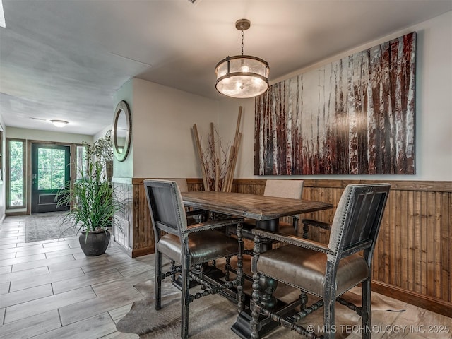 32188 E 738th Rd, Wagoner, OK 74467 - dining space with wood walls and wainscoting