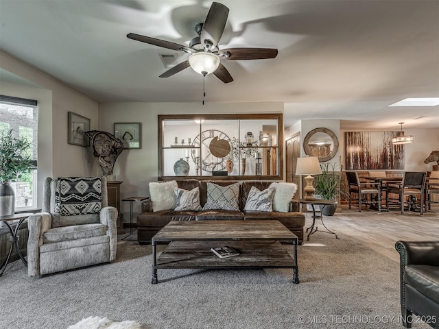 32188 E 738th Rd, Wagoner, OK 74467 - living area featuring a ceiling fan
