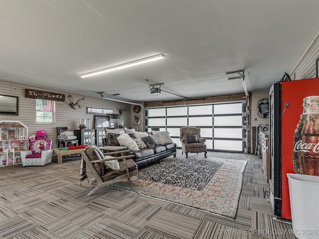 32188 E 738th Rd, Wagoner, OK 74467 - garage with a garage door opener and wooden walls