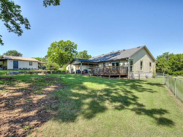 32188 E 738th Rd, Wagoner, OK 74467 - view of yard with a deck