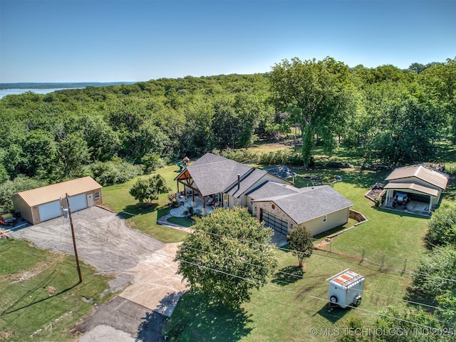 32188 E 738th Rd, Wagoner, OK 74467 - aerial view of property and surrounding area with a heavily wooded area
