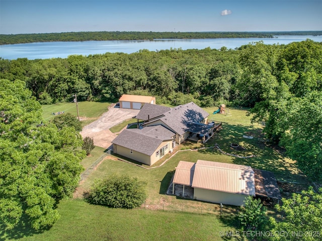 32188 E 738th Rd, Wagoner, OK 74467 - view from above of property with a nearby body of water and a forest