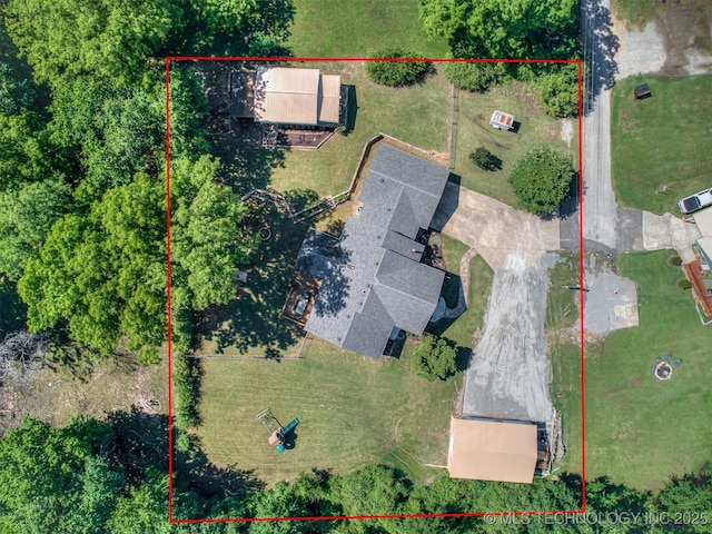 32188 E 738th Rd, Wagoner, OK 74467 - aerial view of property and surrounding area featuring property boundaries highlighted