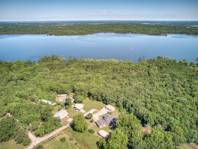 32188 E 738th Rd, Wagoner, OK 74467 - aerial overview of property's location featuring a forest and a nearby body of water