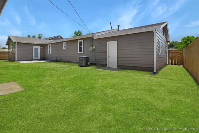 245 E 148th St S, Glenpool, OK 74033 - rear view of house with a patio area and central AC unit