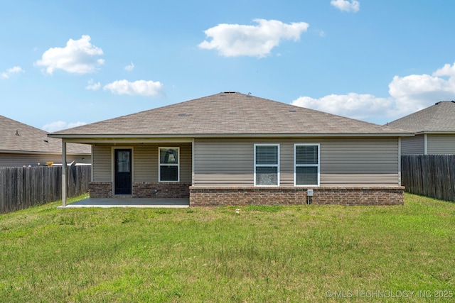 5976 E 147th St S, Bixby, OK 74008 - rear view of property with a patio, brick siding, and a shingled roof