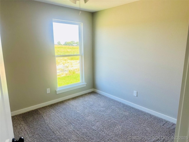 99 Treaty, Calera, OK 74730 - carpeted spare room featuring baseboards and ceiling fan