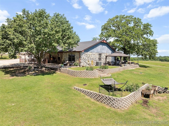 6472 Kings Rd, Ardmore, OK 73401 - view of green lawn with a gazebo
