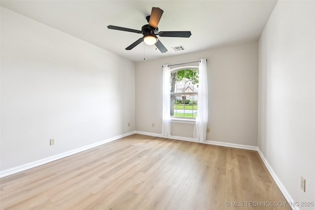 4701 S 179th E Ave, Tulsa, OK 74134 - spare room with light wood-style flooring, baseboards, and a ceiling fan
