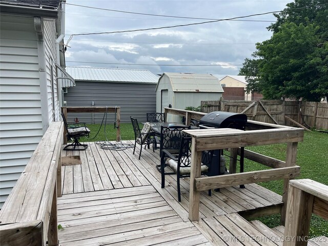 610 W Washington Ave, Krebs, OK 74501 - deck with outdoor dining area