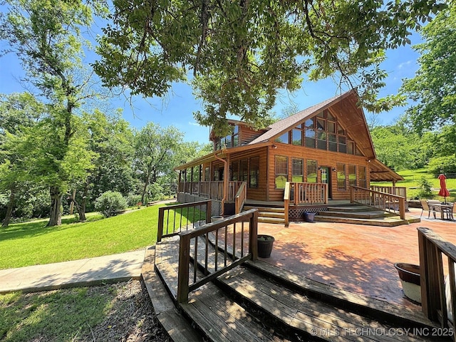 20413 E Allen Rd, Tahlequah, OK 74464 - view of home's community with a deck, a yard, and stairs