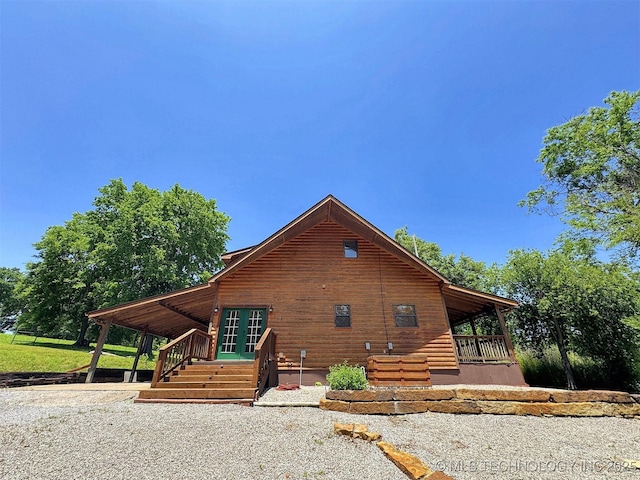 20413 E Allen Rd, Tahlequah, OK 74464 - back of property with french doors