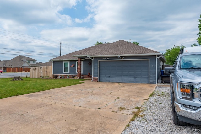 20903 E 35th St S, Broken Arrow, OK 74014 - ranch-style house with an attached garage, concrete driveway, and a shingled roof