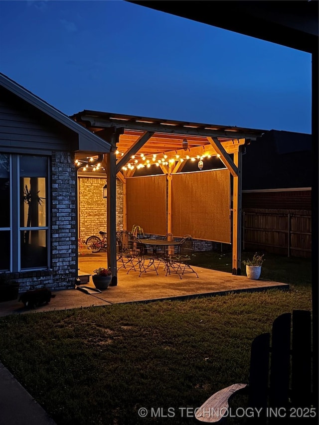 1105 Ono Ct, Mcalester, OK 74501 - view of yard featuring a pergola and a patio