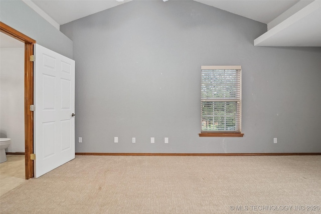 15 W Ridge Way, Bristow, OK 74010 - carpeted spare room with lofted ceiling and baseboards