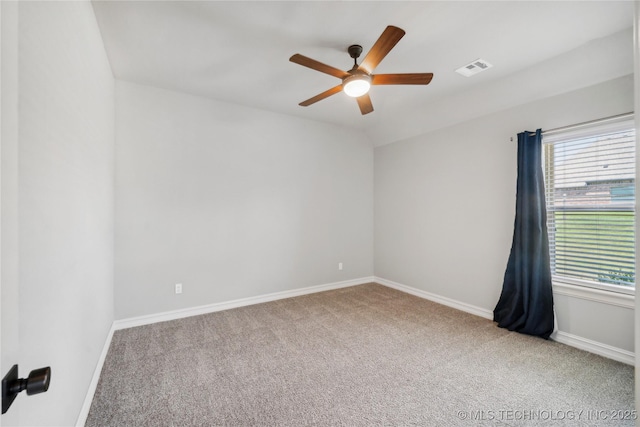 9015 N 65th E Pl, Owasso, OK 74055 - carpeted empty room featuring ceiling fan and baseboards