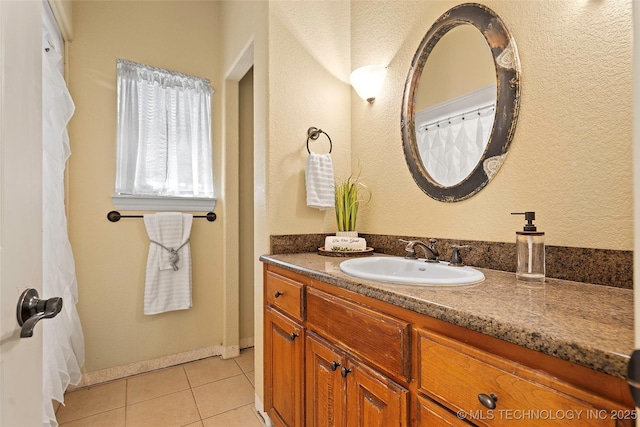 4180 Countyline, Ardmore, OK 73401 - bathroom with vanity and tile patterned flooring