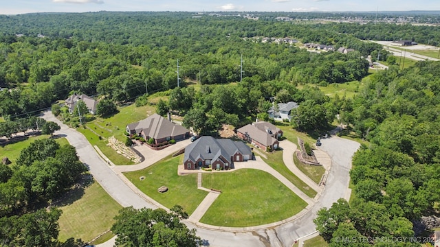 316 E 44th St, Sand Springs, OK 74063 - aerial overview of property's location with a heavily wooded area